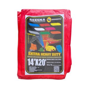 Lona Extra Heavy Duty Reforzada Roja 4x6m
