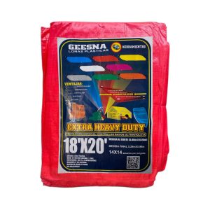 Lona Extra Heavy Duty Reforzada Rojo 5x6m