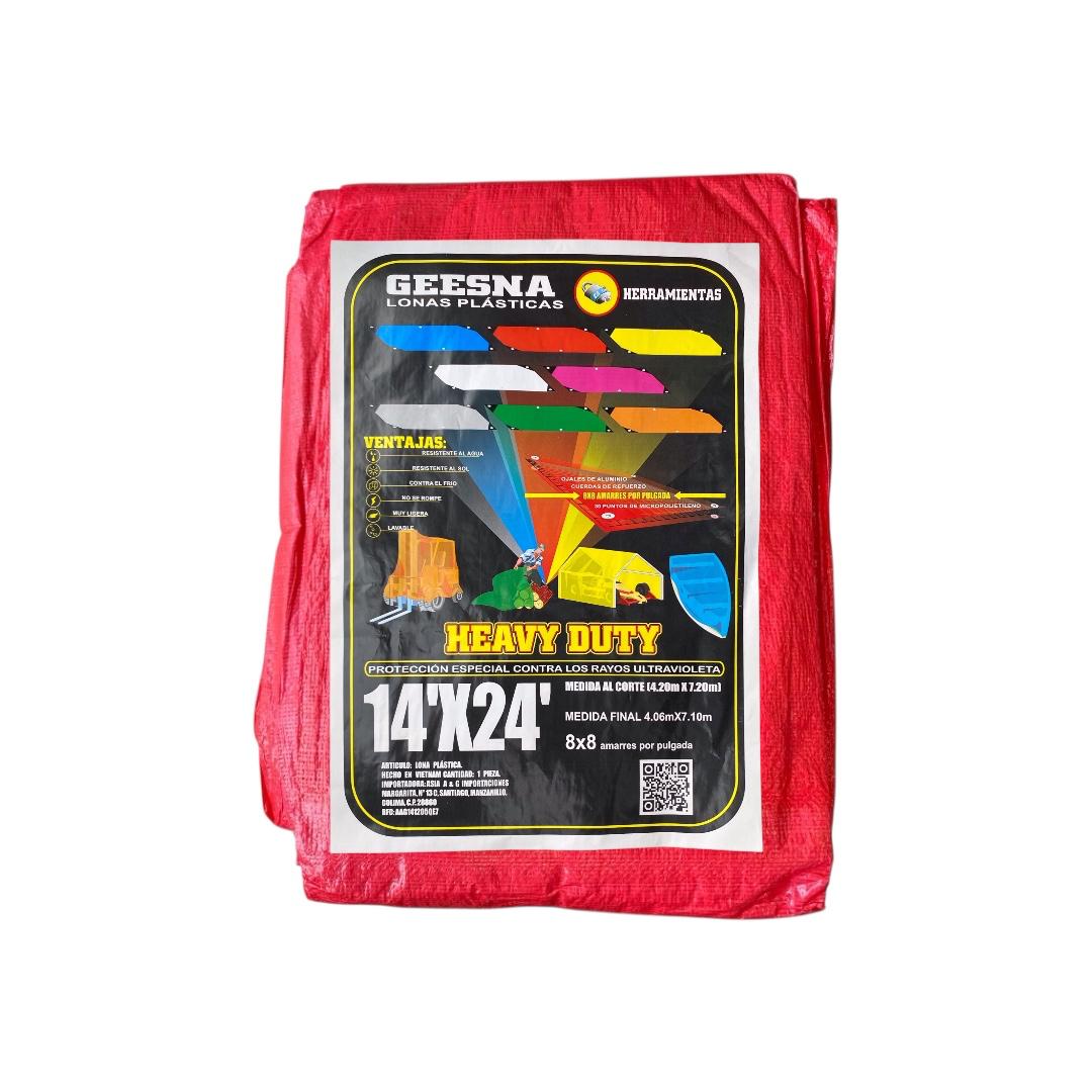 Lona Heavy Dut Ligera Roja 4x7m